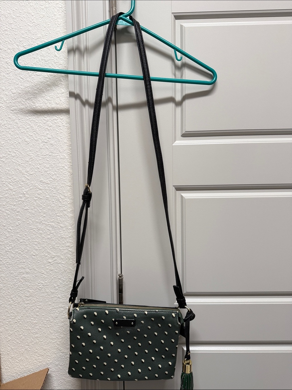 Women's Studded Crossbody Bag in Dark Green